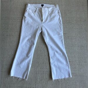 J. Crew Mid-Rise Flare White Jeans